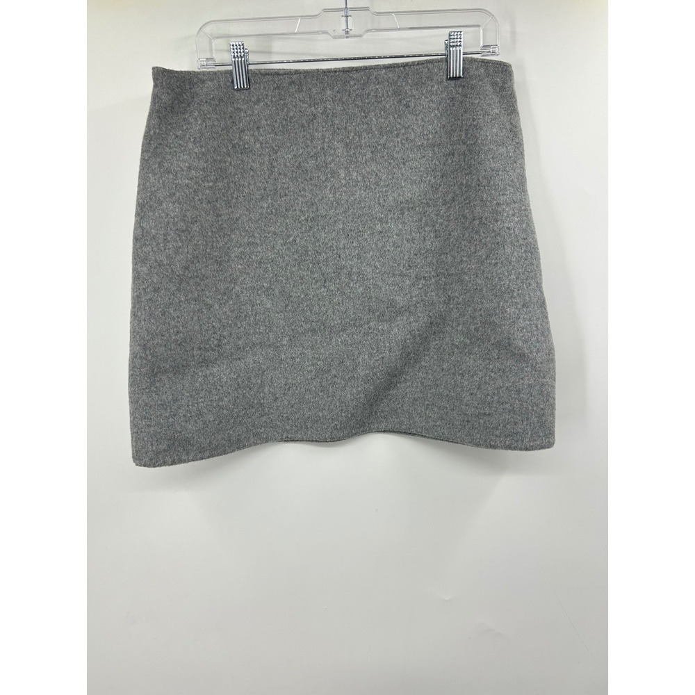 Club Monaco Grey Recycled Wool Blend Mini Skirt Size 12 Heathered A-Line